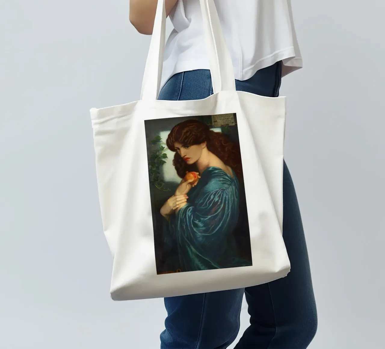 Proserpine Dante Gabriel Rossetti borsa in juta da Venus Art