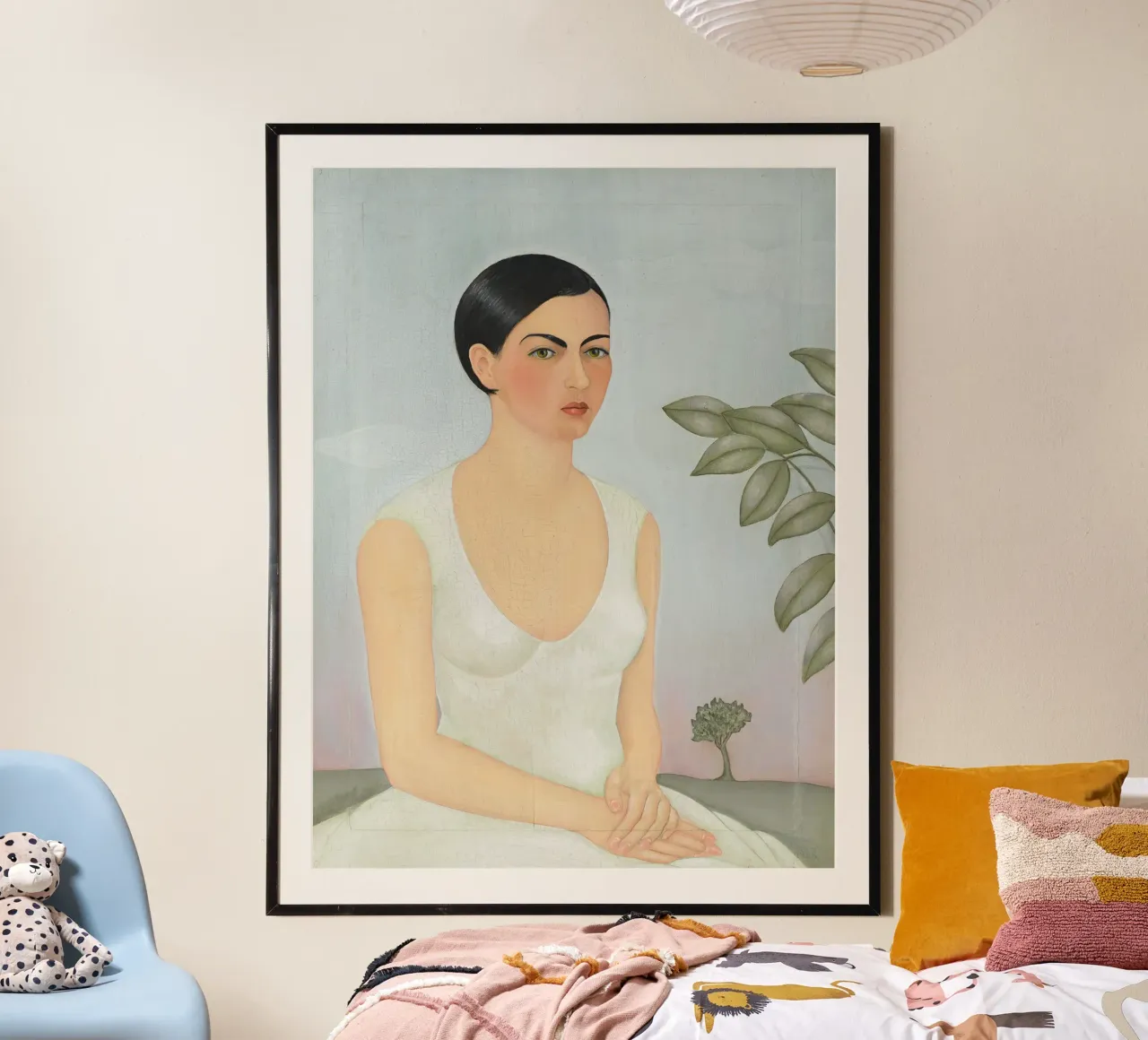 Portrait of Cristina, My Sister by Frida Kahlo poster con telaio in legno da Venus Art