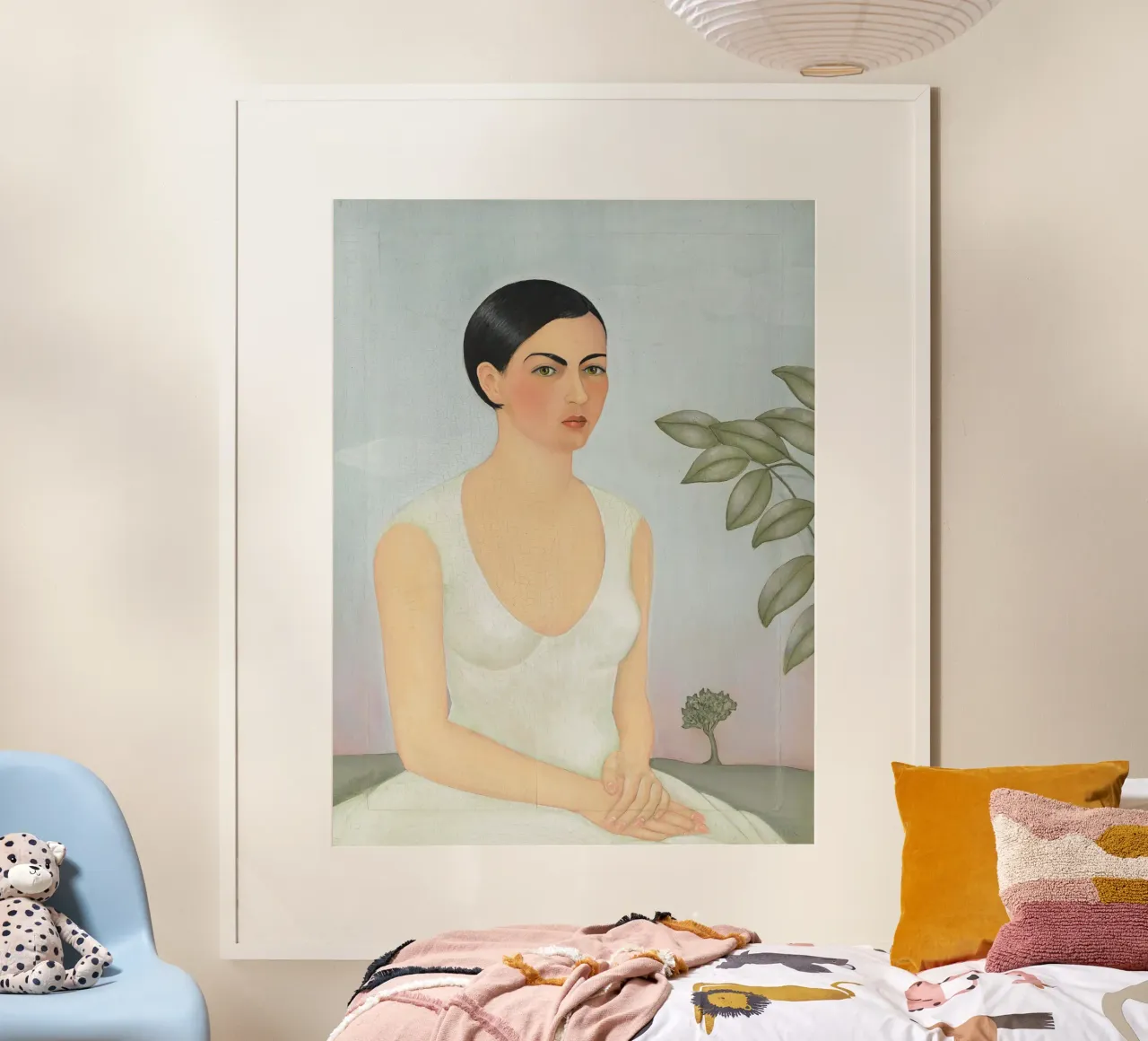 Portrait of Cristina, My Sister by Frida Kahlo poster con telaio in legno da Venus Art