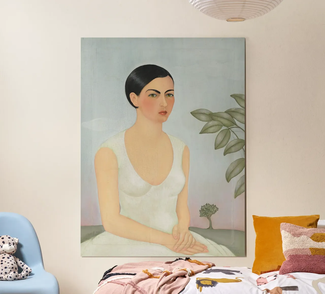 Portrait of Cristina, My Sister by Frida Kahlo poster con telaio in legno da Venus Art