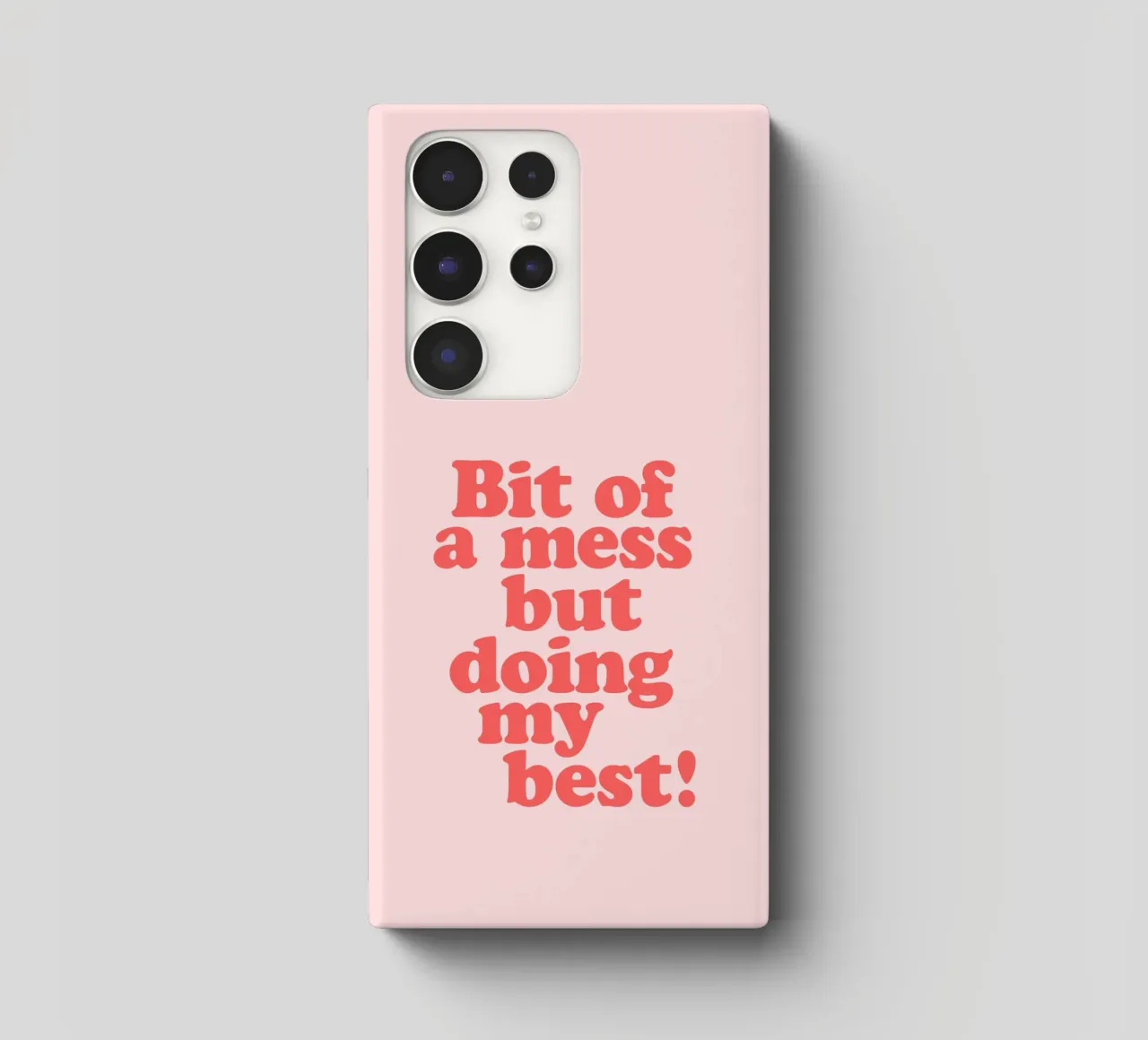 Ein bisschen chaotisch, aber ich tue mein Bestes Rot-Rosa Typografie Druck Samsung Hülle von THE MOTIVATED TYPE