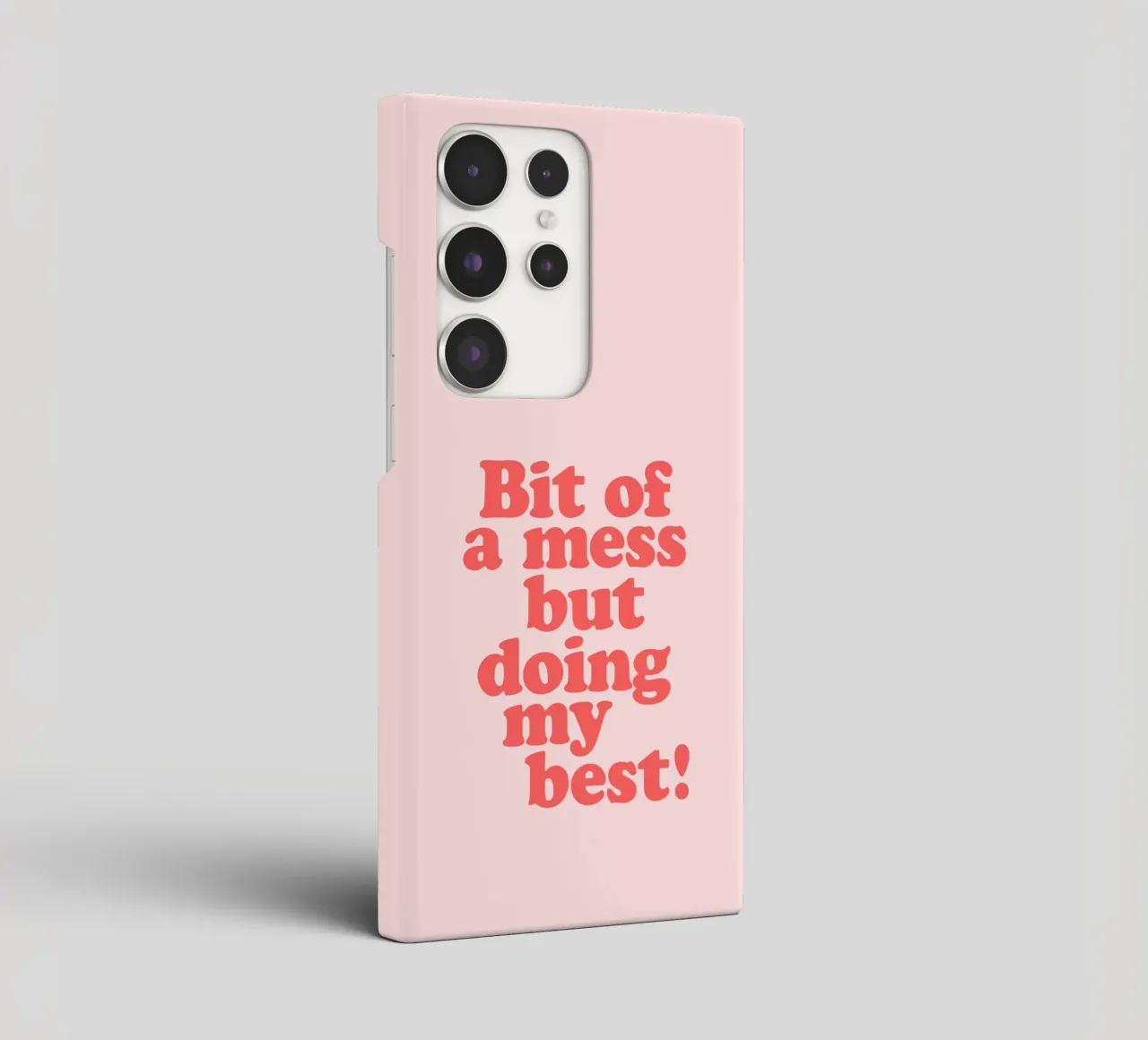 Ein bisschen chaotisch, aber ich tue mein Bestes Rot-Rosa Typografie Druck Samsung Hülle von THE MOTIVATED TYPE
