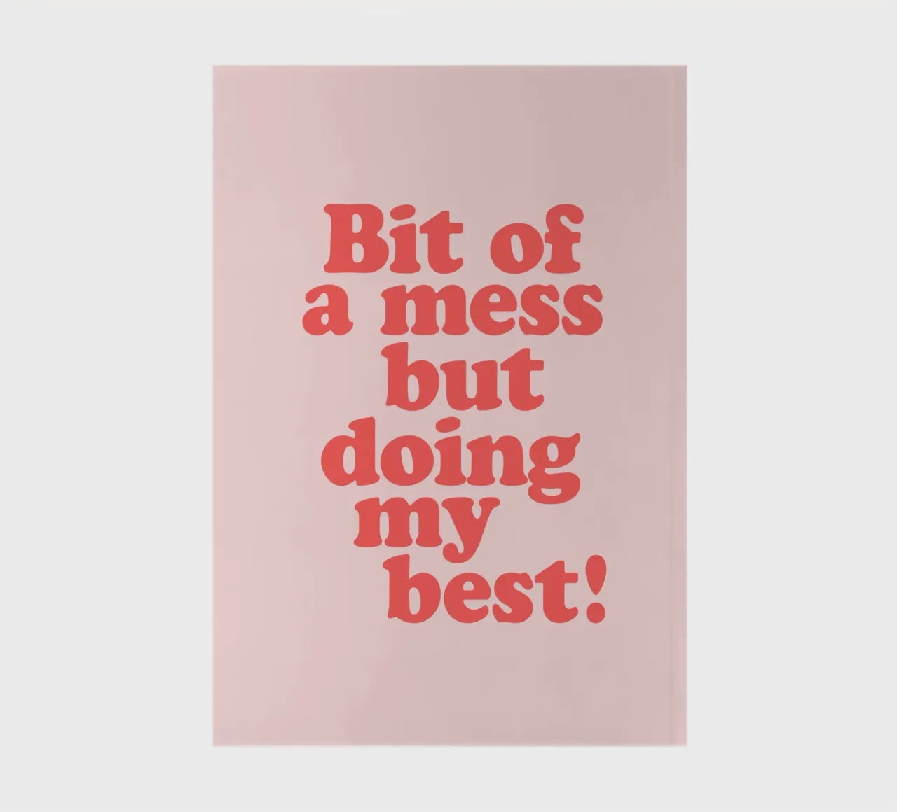Ein bisschen chaotisch, aber ich tue mein Bestes Rot-Rosa Typografie Druck Notizbuch von THE MOTIVATED TYPE