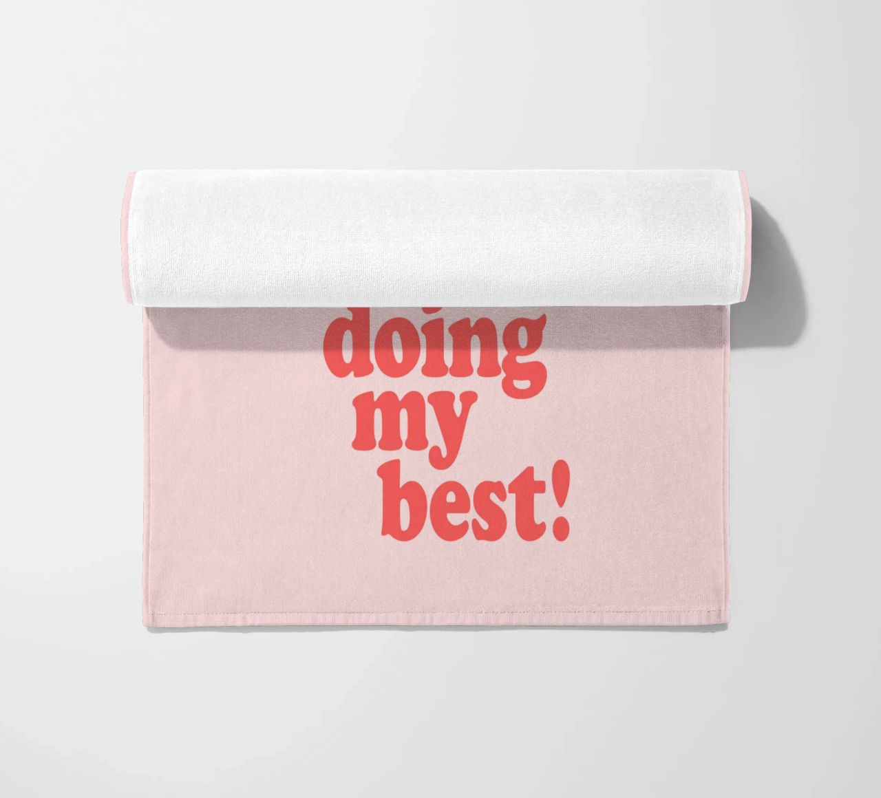 Bit of a Mess But Doing my Best Red Pink Typography Print beach towel by THE MOTIVATED TYPE