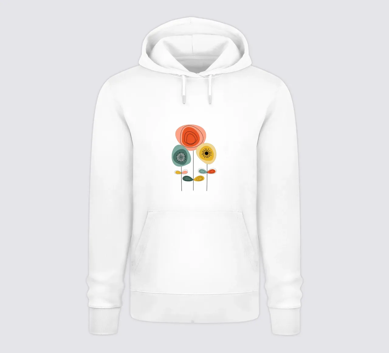 Fiori moderni del Medio Secolo 1 felpa con cappuccio da Dream Print Designs