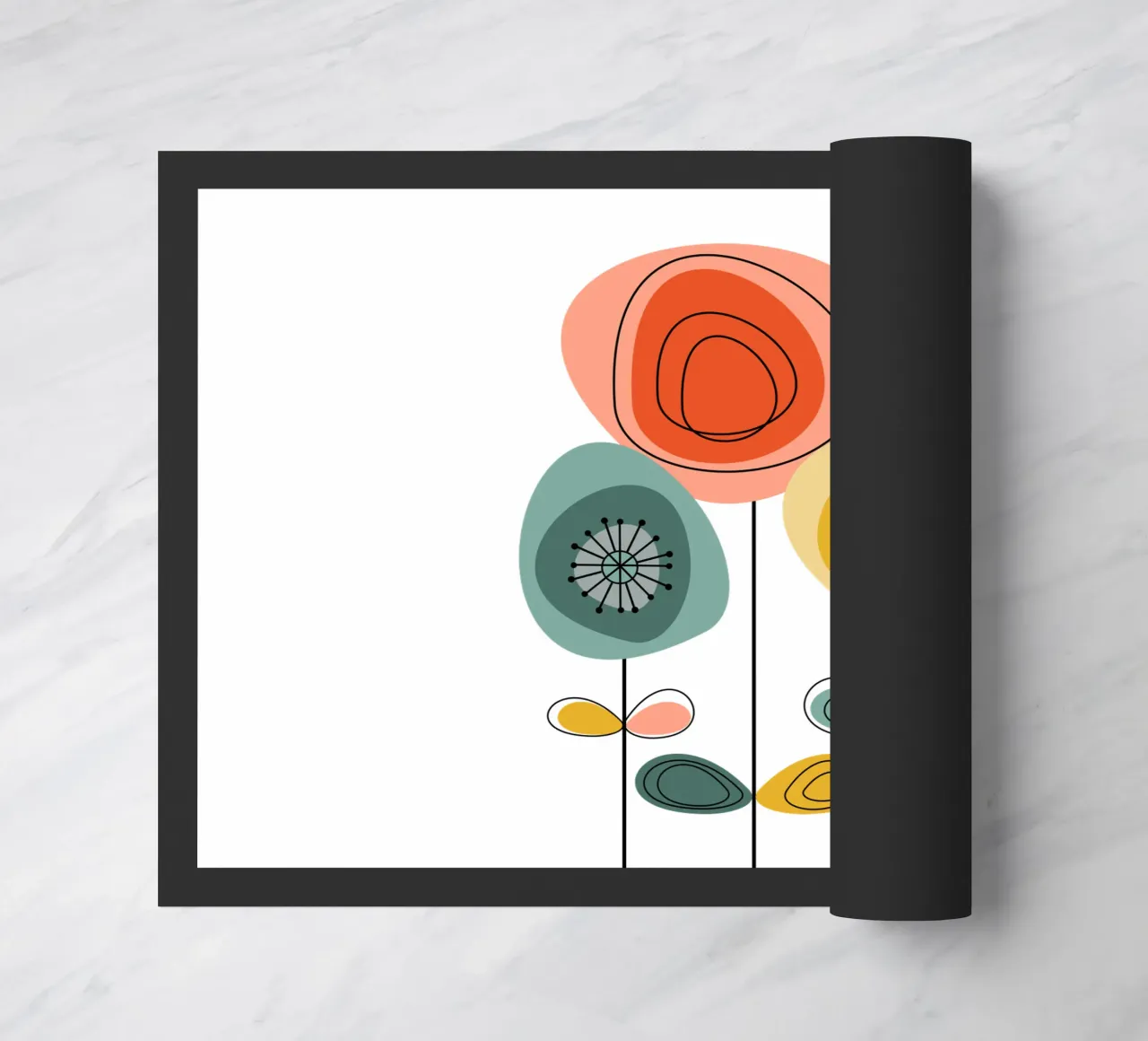 Fiori moderni del Medio Secolo 1 zerbino da Dream Print Designs