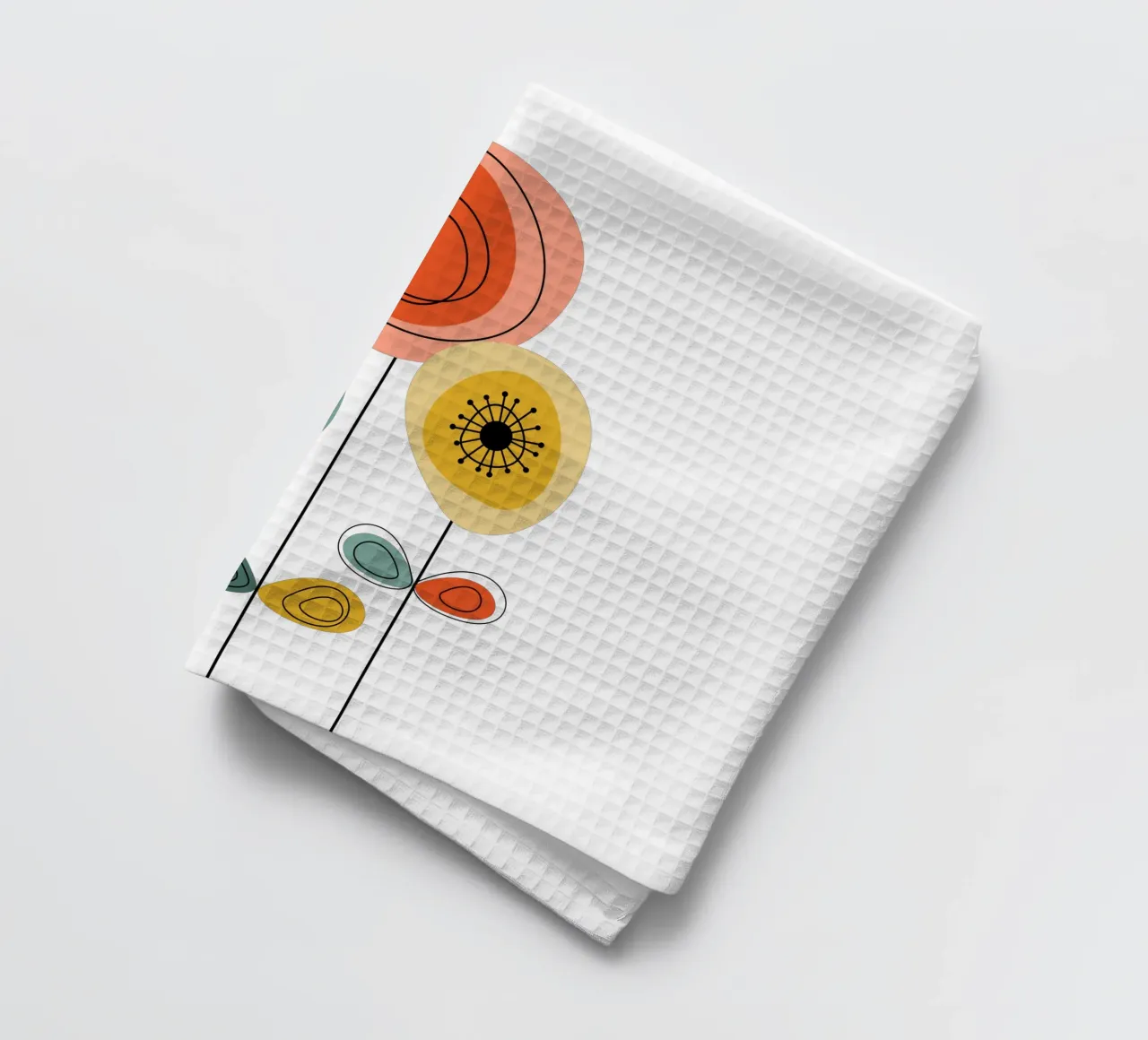 Fiori moderni del Medio Secolo 1 canovaccio da cucina da Dream Print Designs