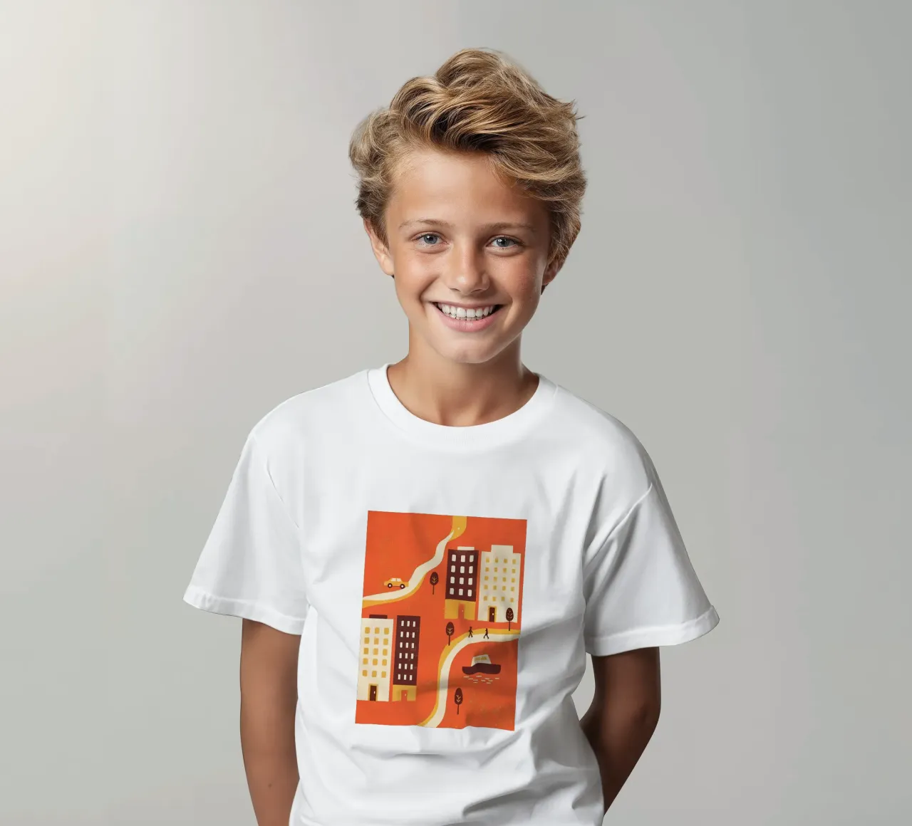 City And Ship View kids t-shirt by THE LATEST SHOP