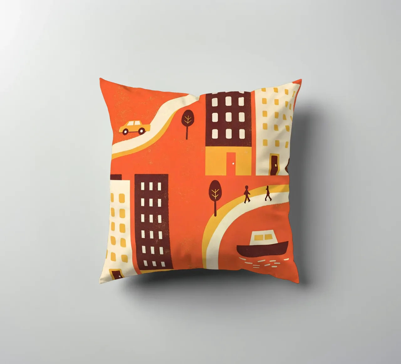 Blick auf Stadt und Schiff Kissen von THE LATEST SHOP