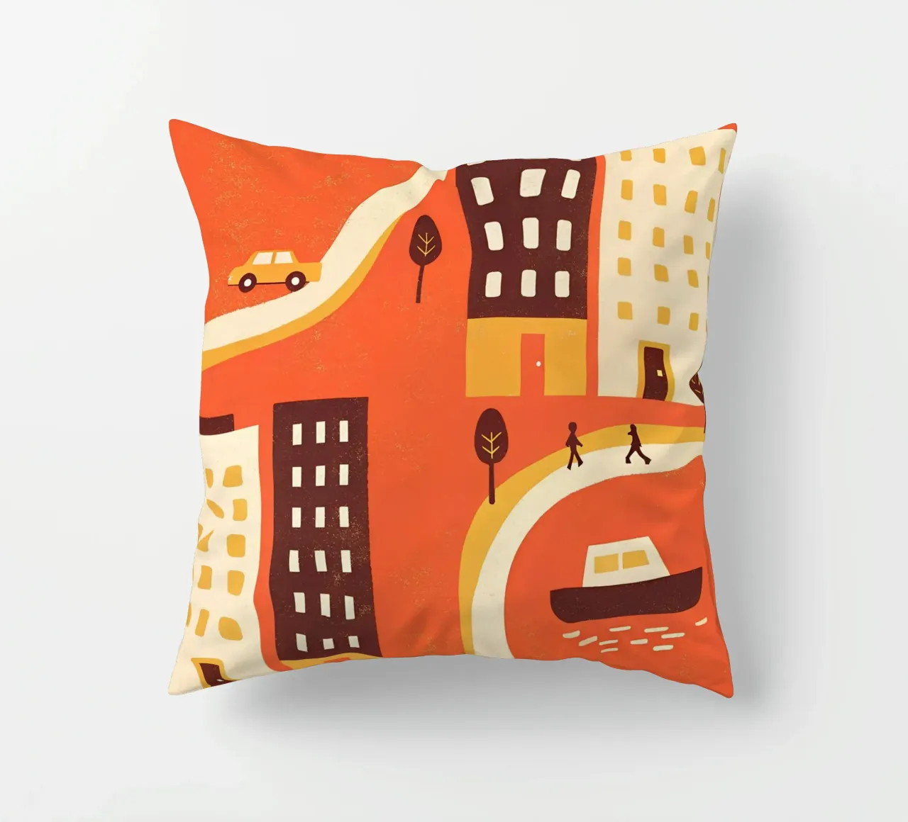 Blick auf Stadt und Schiff Kissen von THE LATEST SHOP