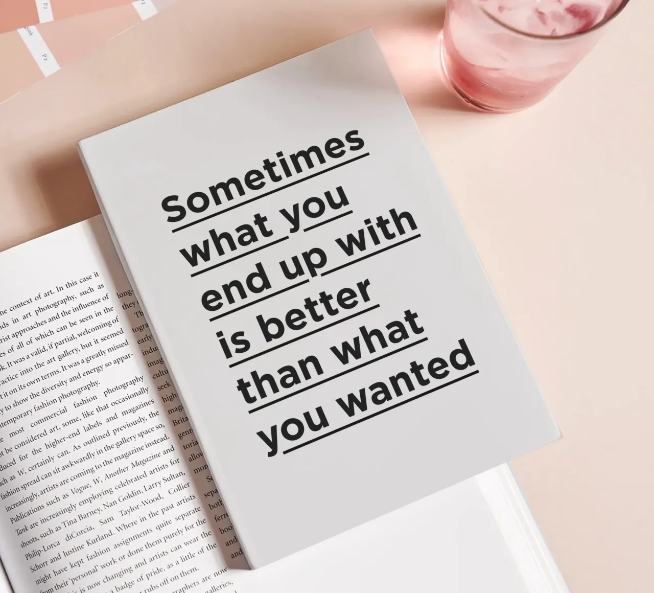 Better than What You Wanted Typography Print Black Grey notebook by THE MOTIVATED TYPE