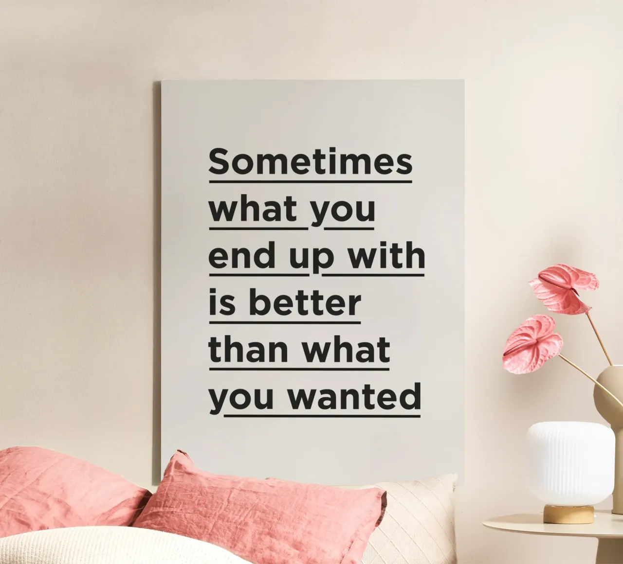 Better than What You Wanted Typography Print Black Grey canvas by THE MOTIVATED TYPE