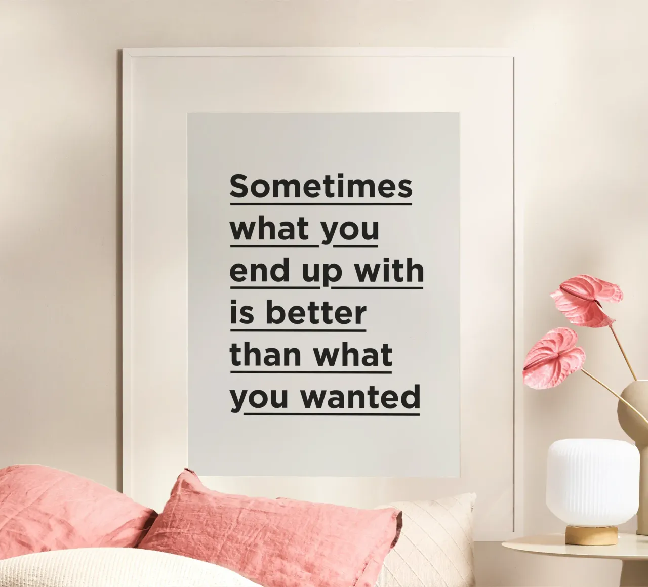 Better than What You Wanted Typography Print Schwarz Grau Hahnemühle von THE MOTIVATED TYPE