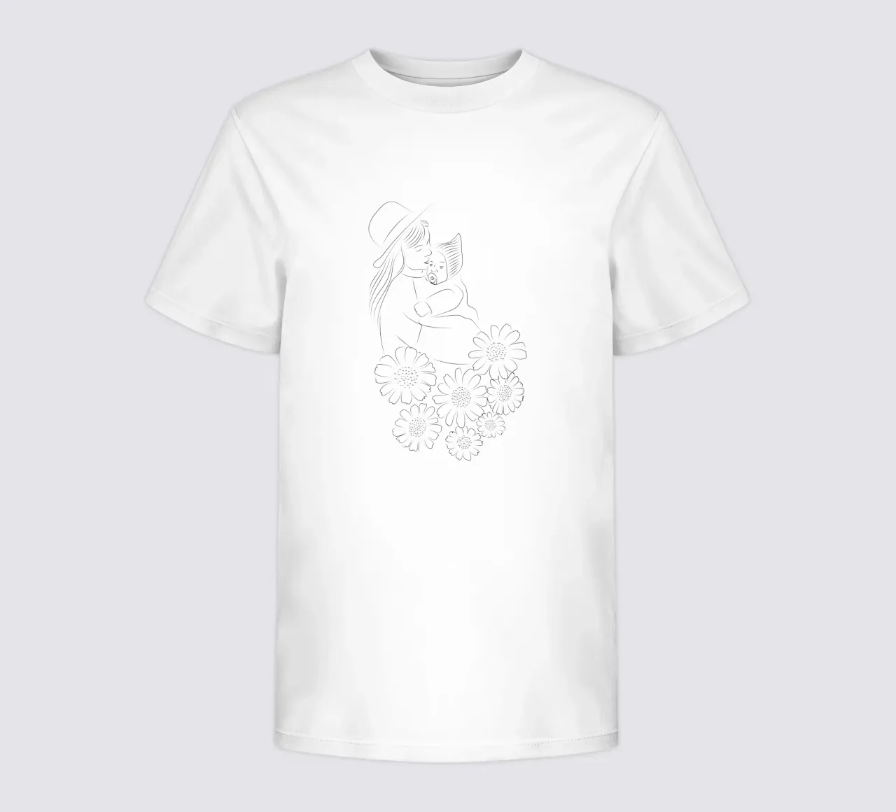 Minimalist Line Art Poster - Warm Embrace kids t-shirt by Dream Print Designs