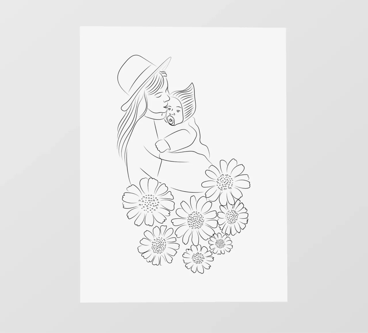 Poster lineare minimalista - Un caldo abbraccio telo in pvc da Dream Print Designs