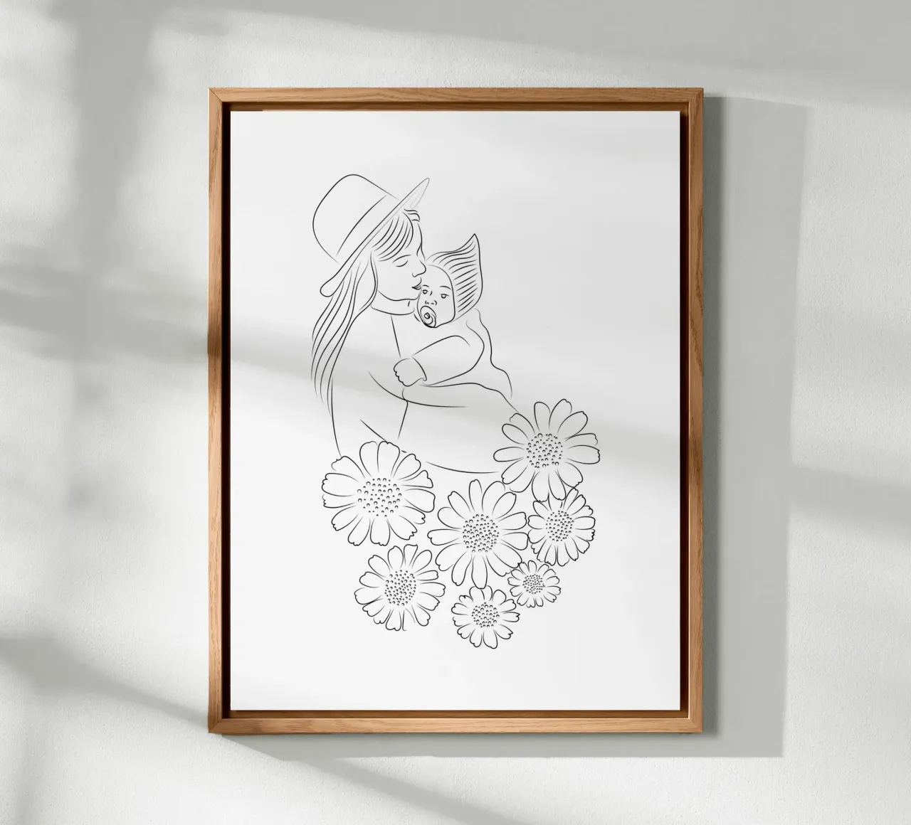 Minimalist Line Art Poster - Warm Embrace Alu-Dibond von Dream Print Designs
