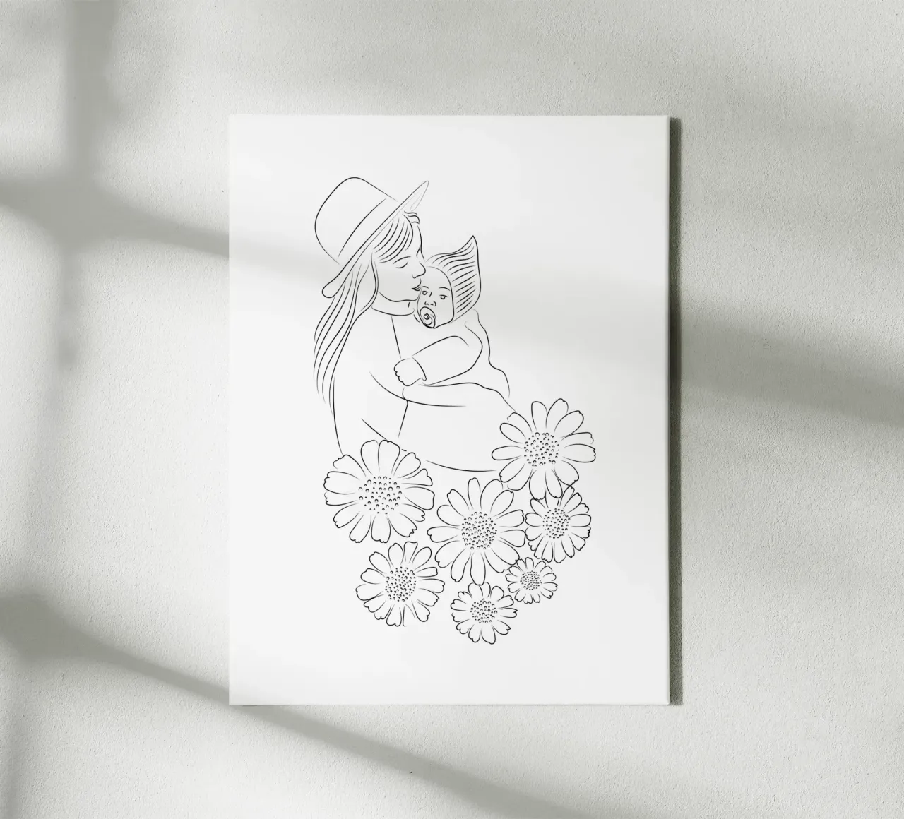 Poster lineare minimalista - Un caldo abbraccio tela con Cornice a cassetta da Dream Print Designs