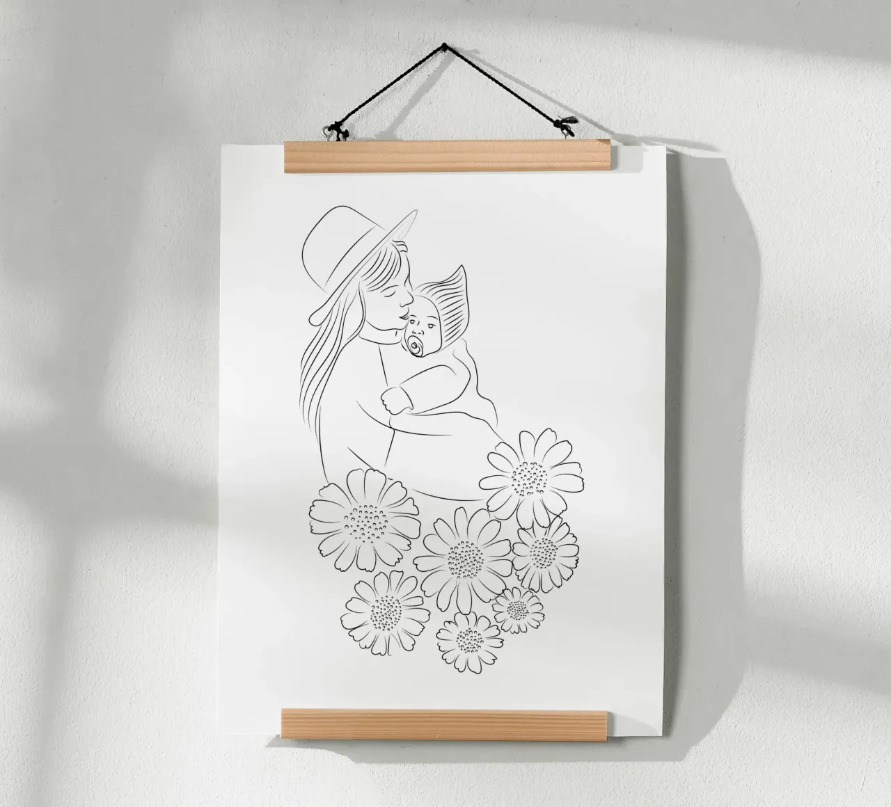 Poster lineare minimalista - Un caldo abbraccio carta hahnemühle da Dream Print Designs