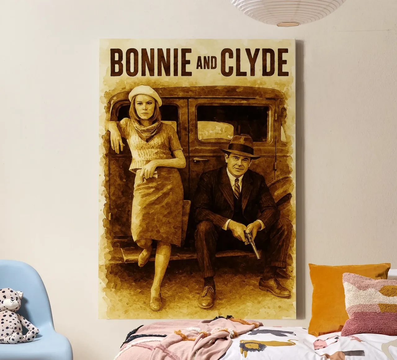 bonnie and clyde repainting redrawing imagination canvas with Floater frame by SIQAYA