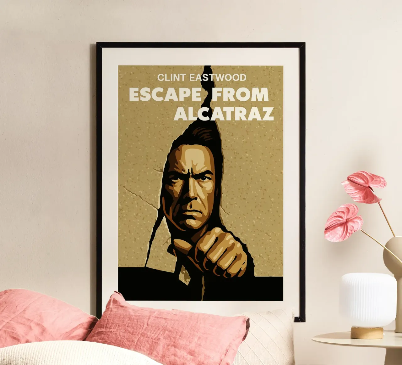 Escape From Alcatraz redibujando reproducciones de imaginación poster con marco de madera de SIQAYA