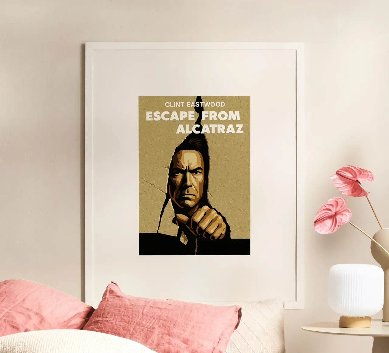 Escape From Alcatraz redibujando reproducciones de imaginación poster con marco de madera de SIQAYA
