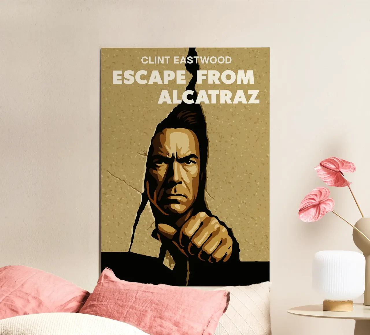 Escape From Alcatraz redibujando reproducciones de imaginación poster con marco de madera de SIQAYA