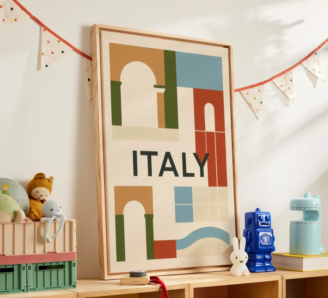 Italia - Eleganza architettonica italiana tela con Cornice a cassetta da JETLAG | affiches voyage
