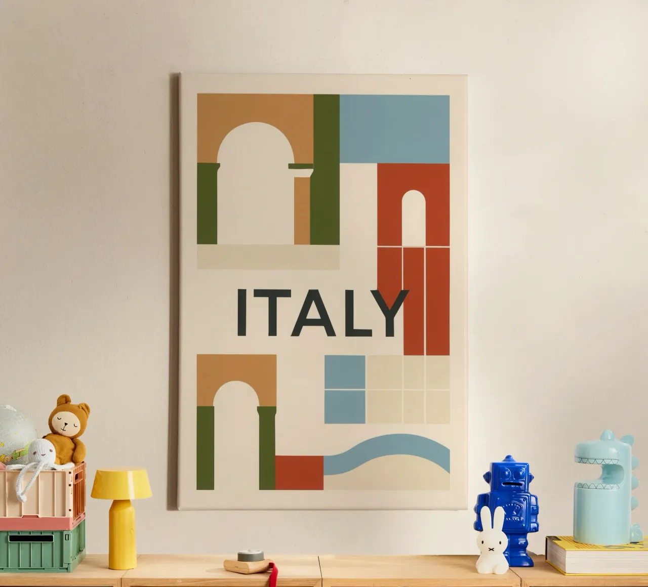 Italia - Eleganza architettonica italiana tela con Cornice a cassetta da JETLAG | affiches voyage