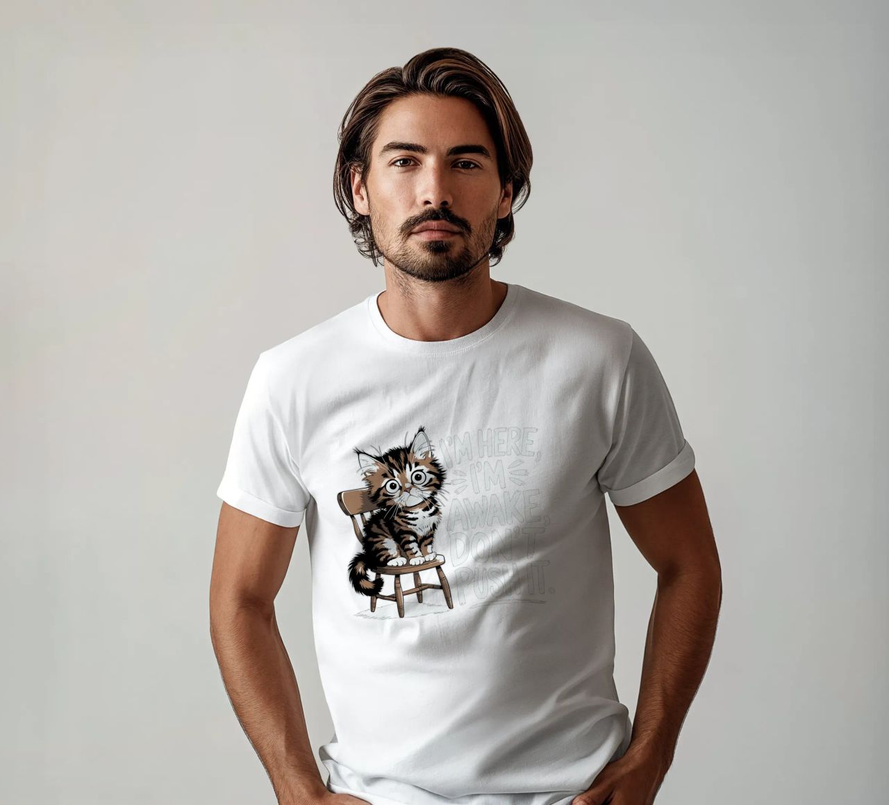 I'm here, I'm awake, don't push it t-shirt da edsonramosart