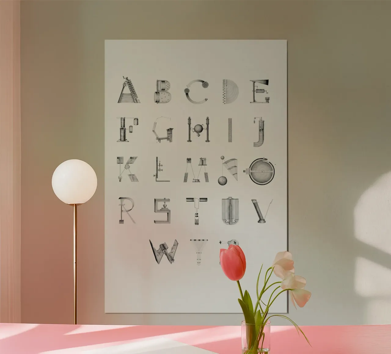 Science letters poster with wooden frame by Khyati Trehan