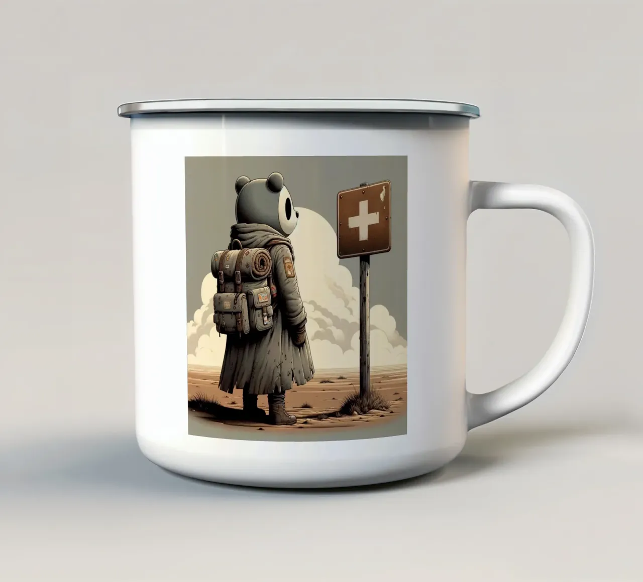 LOST BEAR tazza in smalto da Einfach Uebel