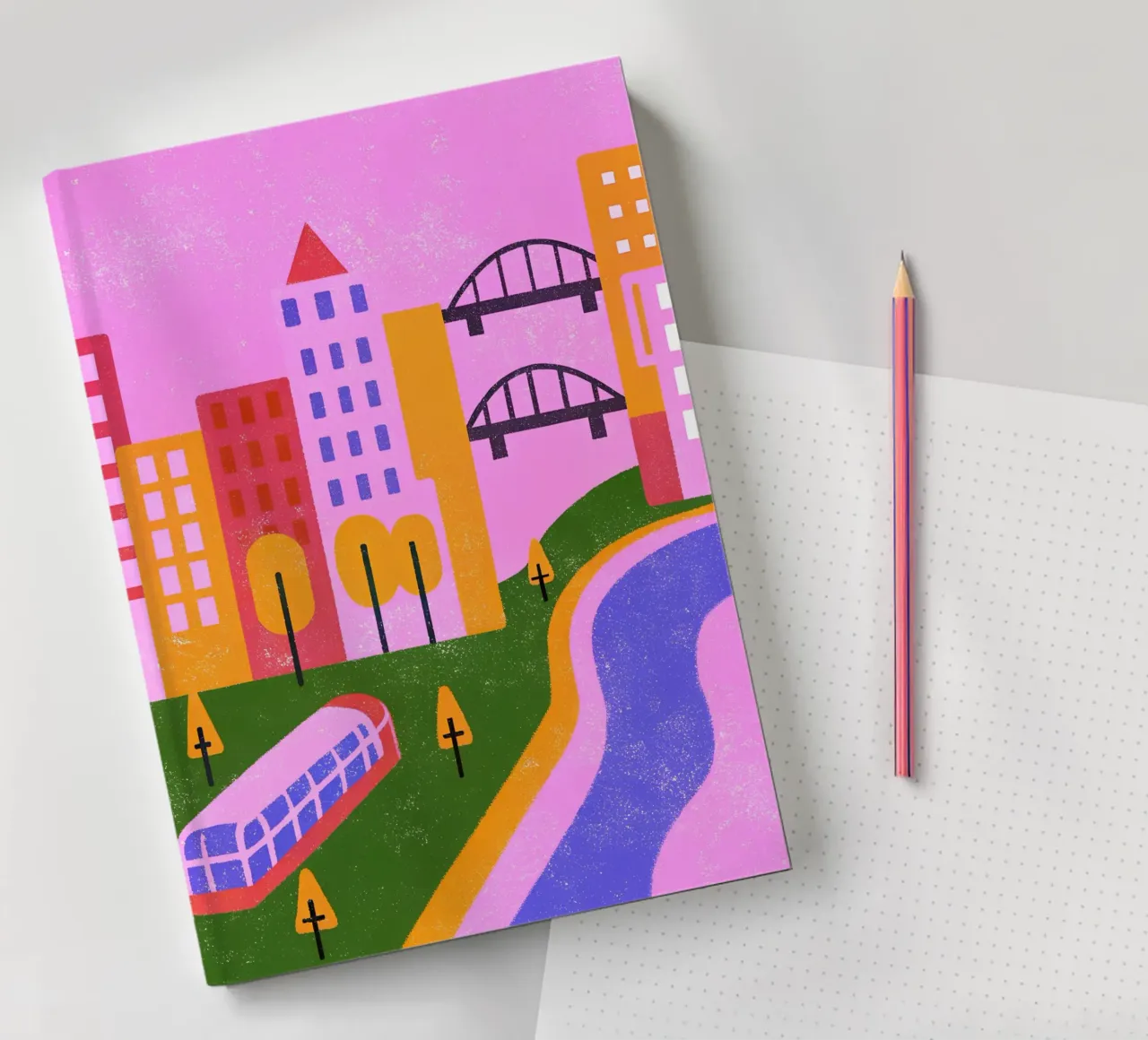 Retro Pop Cityscape notebook by THE LATEST SHOP
