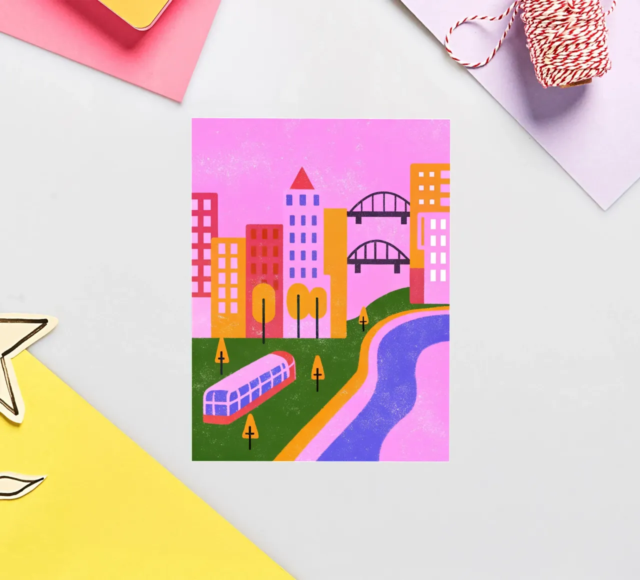 Retro Pop Stadtbild Sticker von THE LATEST SHOP