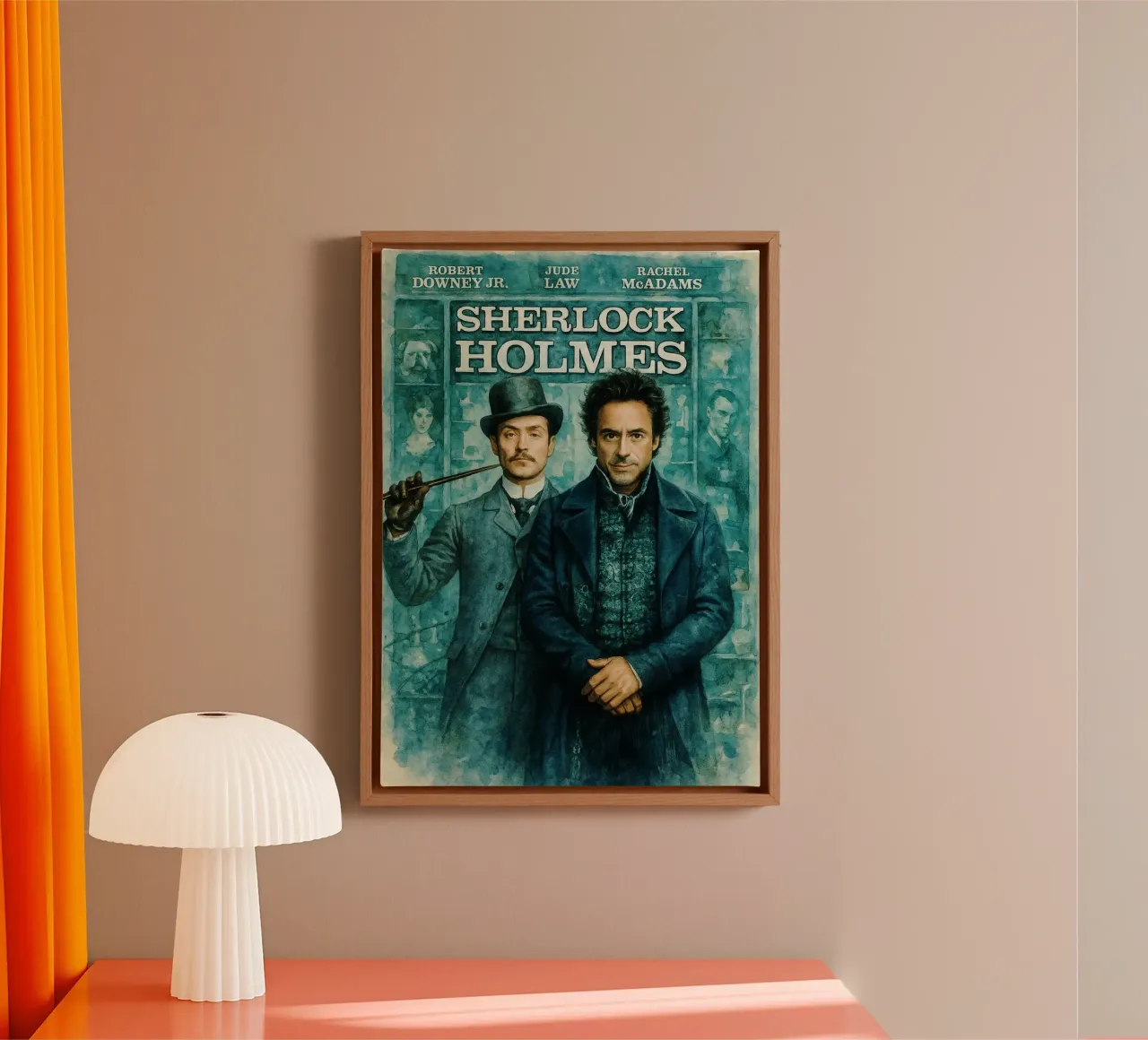 sherlock holmes herschilderen verbeelding canvas met Baklijst van SIQAYA