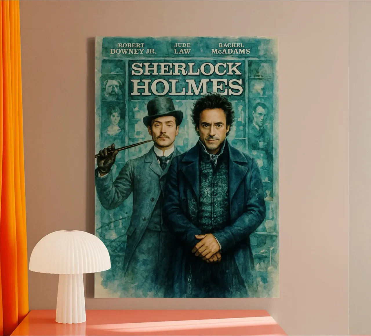 sherlock holmes herschilderen verbeelding canvas met Baklijst van SIQAYA