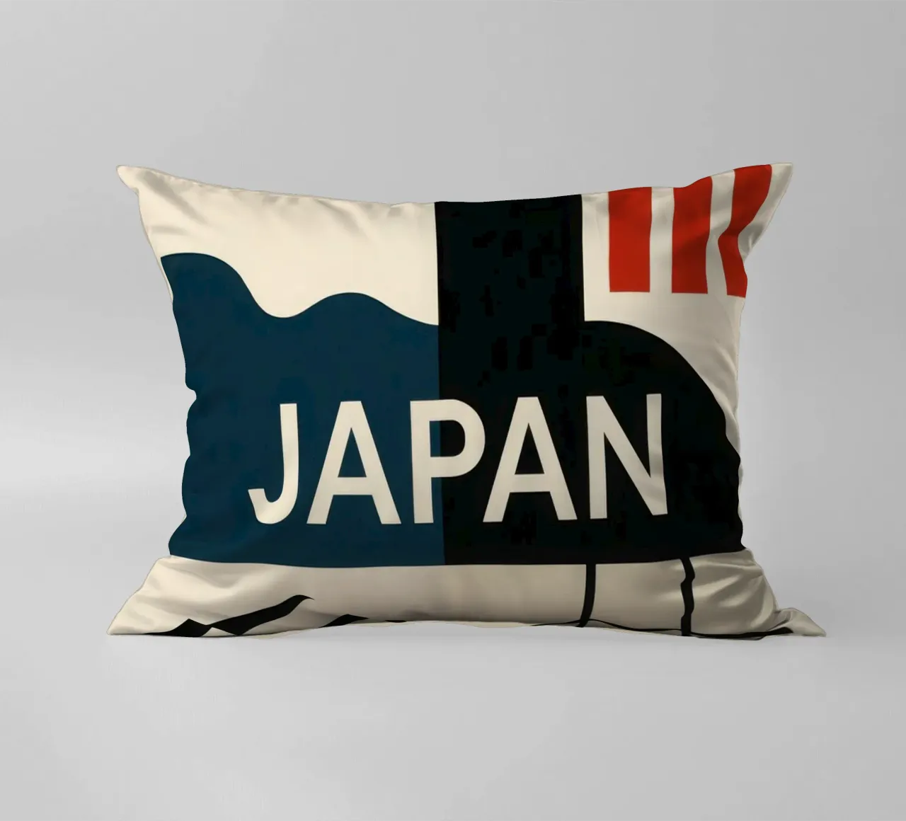 Japan - The minimalist essence of the Land of the Rising Sun decorative cushion by JETLAG | affiches voyage