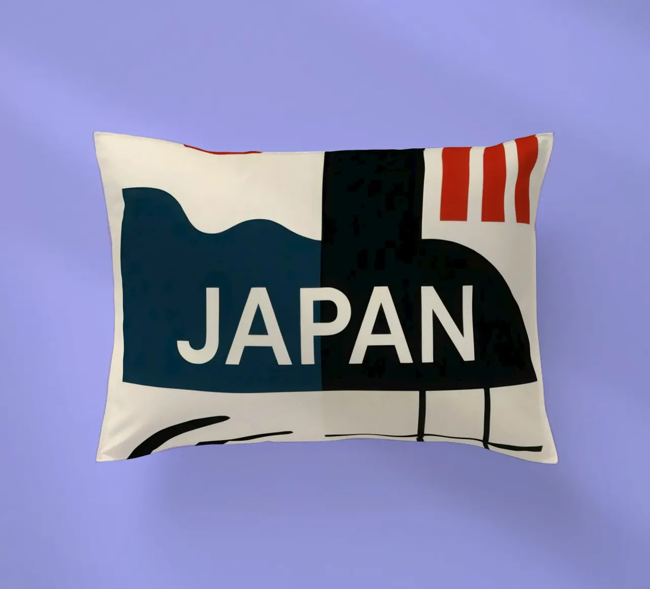 Japan - The minimalist essence of the Land of the Rising Sun decorative cushion by JETLAG | affiches voyage