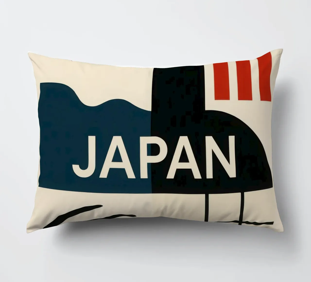 Japan - The minimalist essence of the Land of the Rising Sun decorative cushion by JETLAG | affiches voyage