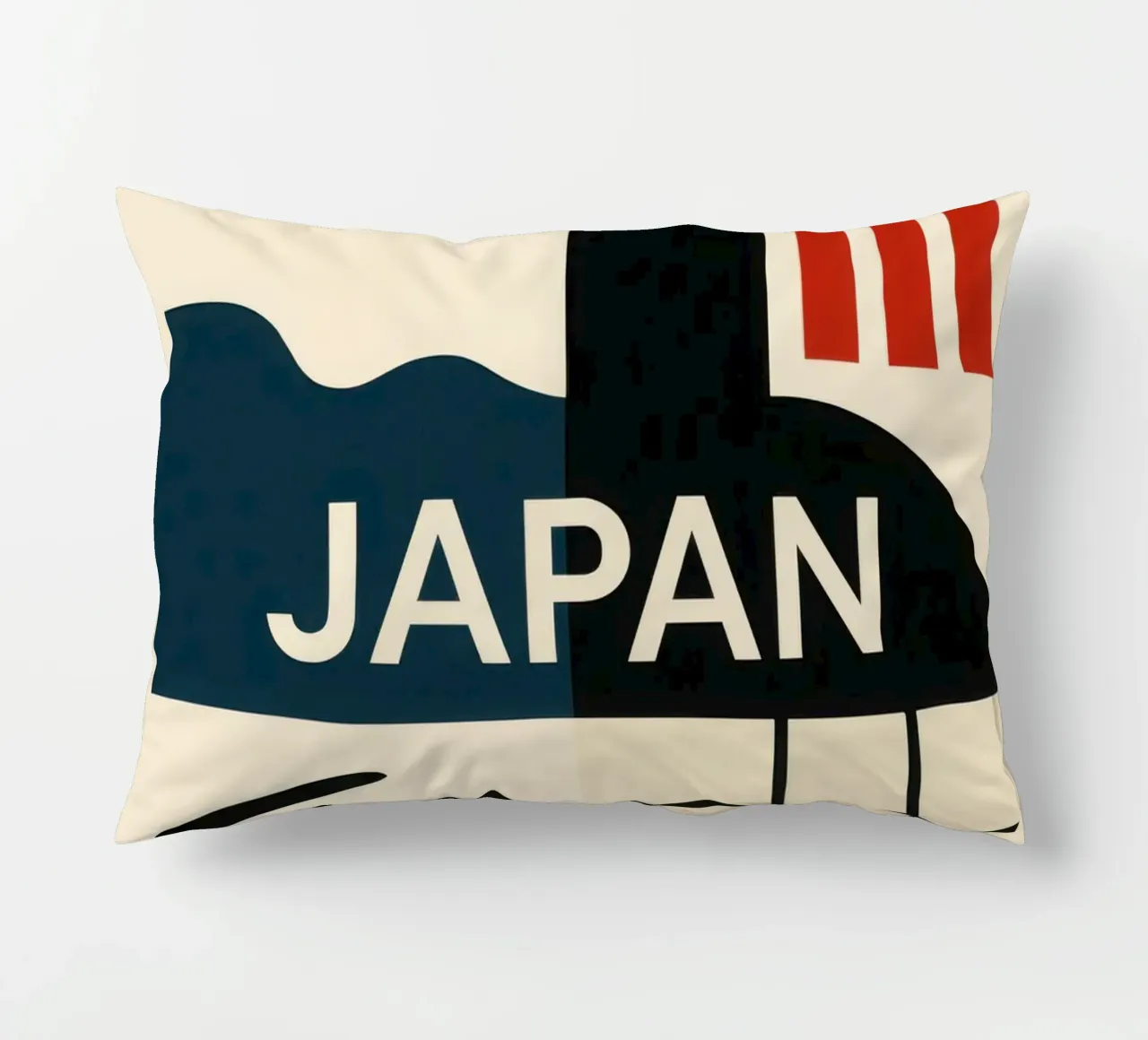 Japan - The minimalist essence of the Land of the Rising Sun decorative cushion by JETLAG | affiches voyage