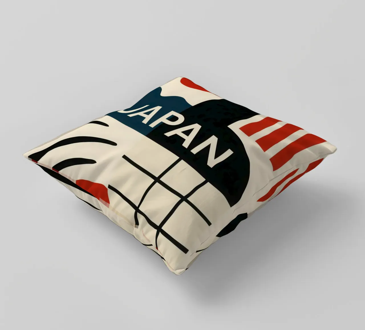 Japan - The minimalist essence of the Land of the Rising Sun decorative cushion by JETLAG | affiches voyage