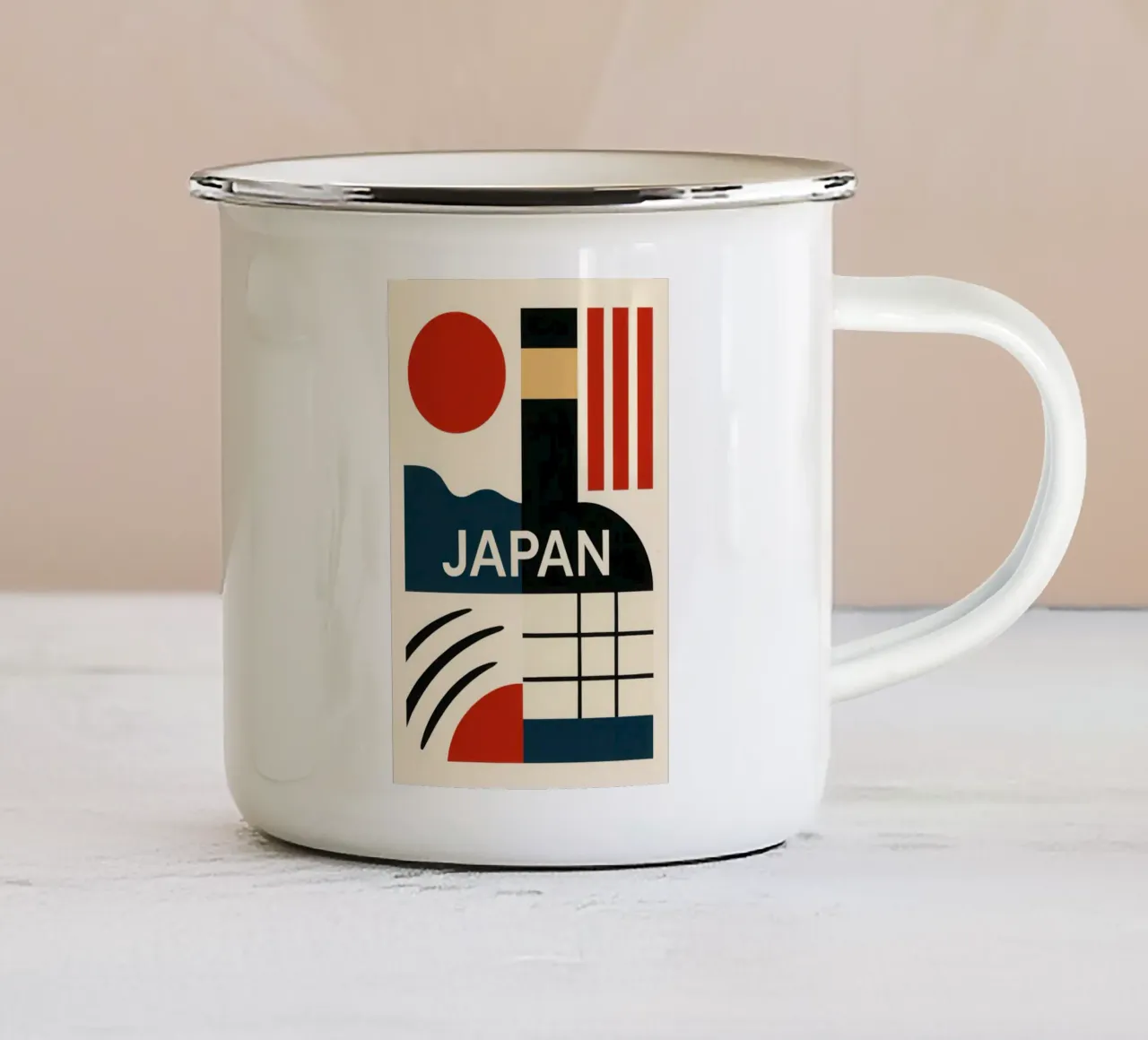 Giappone - L'essenza minimalista del Paese del Sol Levante tazza in smalto da JETLAG | affiches voyage