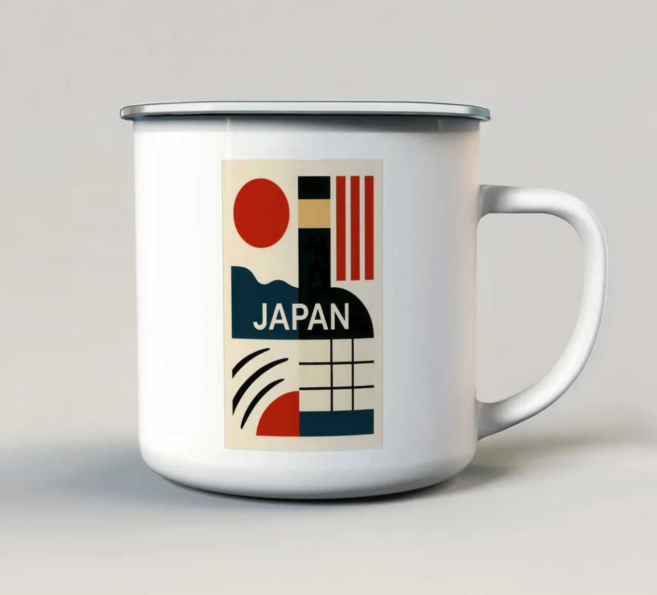 Giappone - L'essenza minimalista del Paese del Sol Levante tazza in smalto da JETLAG | affiches voyage