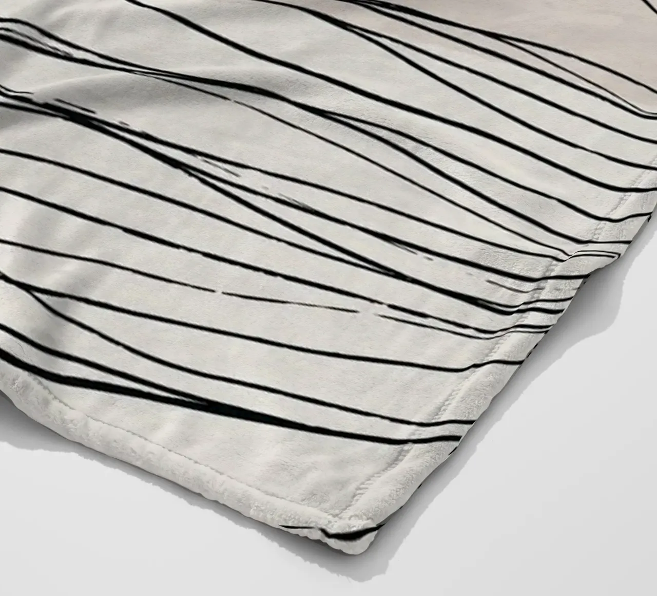 Calm serene line art nordic decor fleece blanket by Little Dean