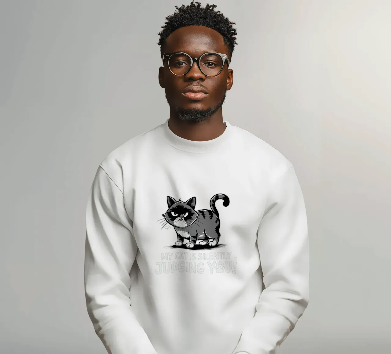 My cat is silently judging you sweatshirt van edsonramosart