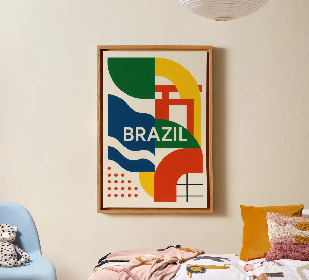 Brasile - Un turbine di colori ed energia tela con Cornice a cassetta da JETLAG | affiches voyage