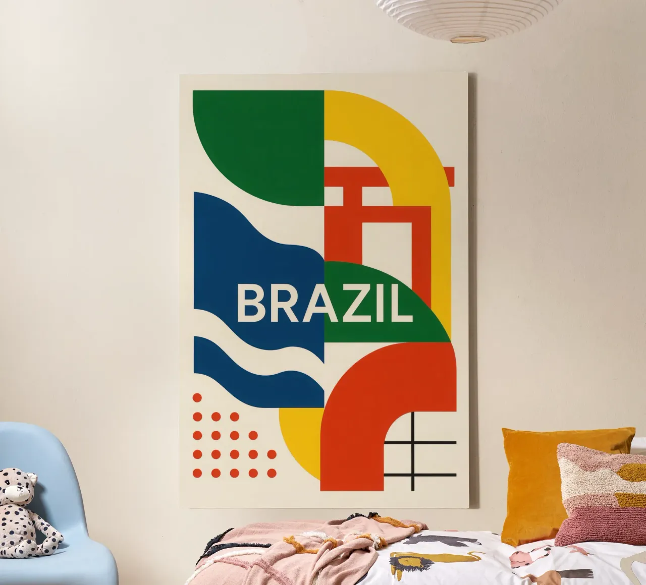 Brasile - Un turbine di colori ed energia tela con Cornice a cassetta da JETLAG | affiches voyage