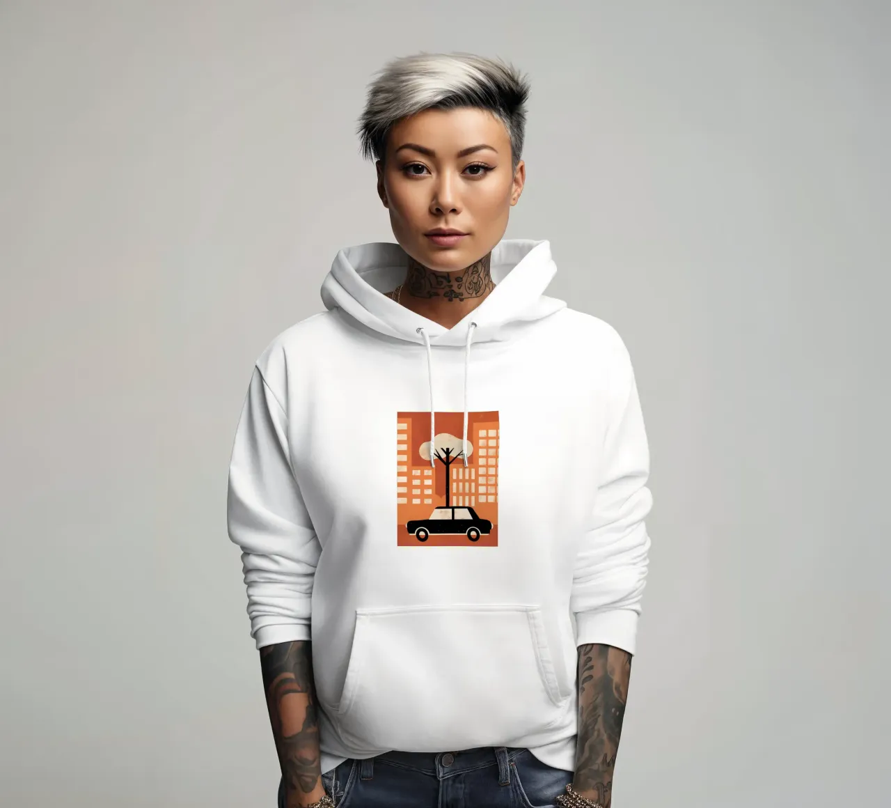 Auto in Urban Retro Pop felpa con cappuccio da THE LATEST SHOP