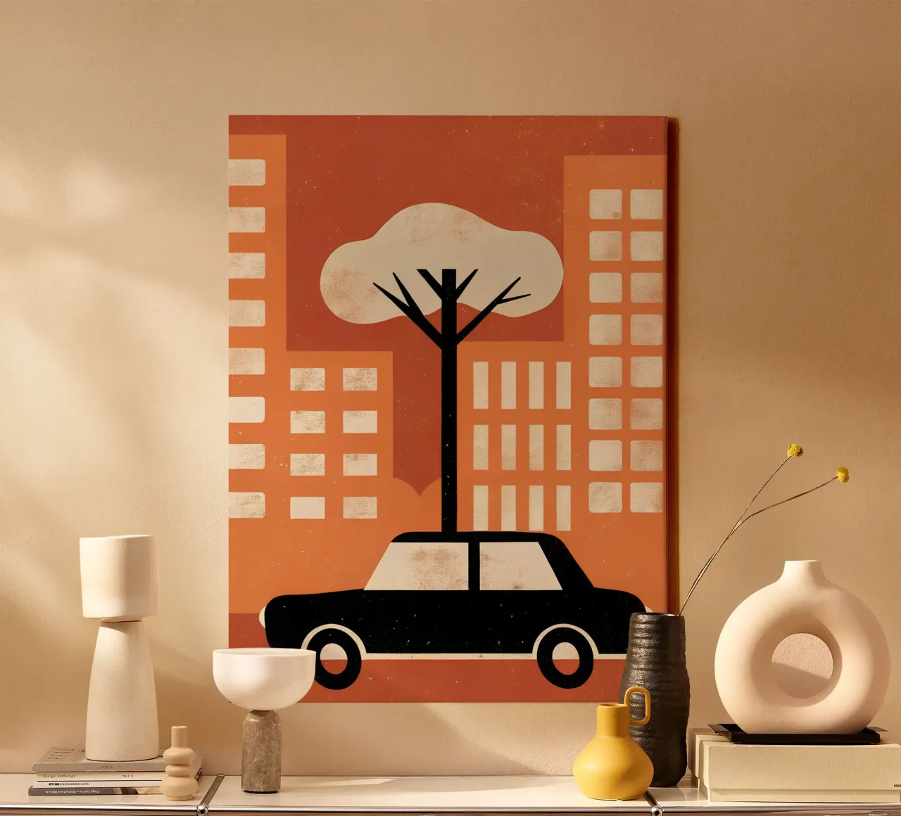 Auto in Urban Retro Pop tela con Cornice a cassetta da THE LATEST SHOP