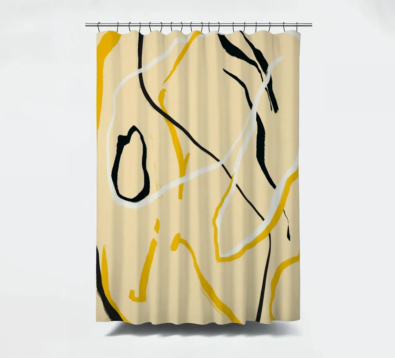 Abstract line decorative shower curtain by Little Dean