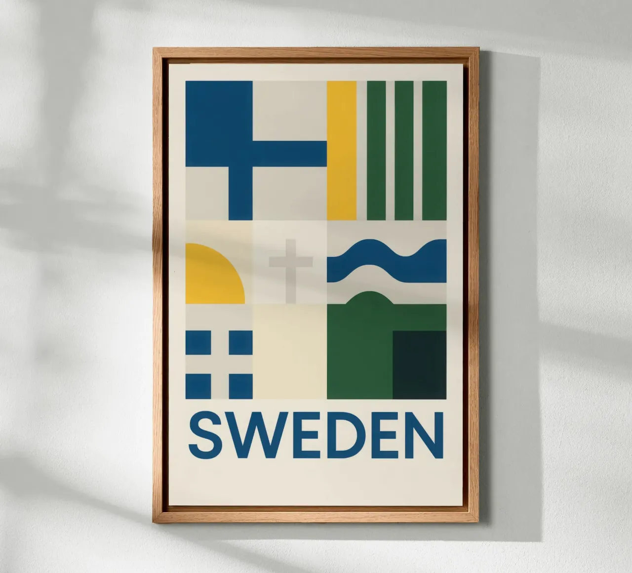 Sweden - The Nordic essence at a glance canvas with Floater frame by JETLAG | affiches voyage